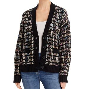 Aqua Tweed Knit Cardigan